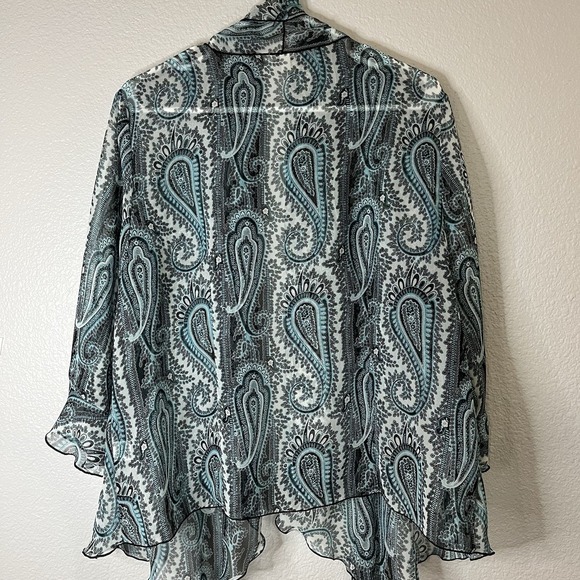 Nicola Sheer Retro Paisley Western Polyester Women's Top Blouse Size XL - Picture 5 of 6